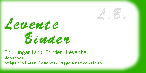 levente binder business card